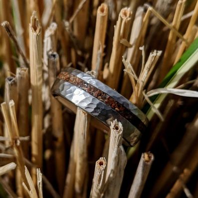 Dinosaur Bone Fossil Band, Tyrannosaurus Rex T-Rex Dinosaur Bone Fossil Ring Made With Aerospace Grade Titanium