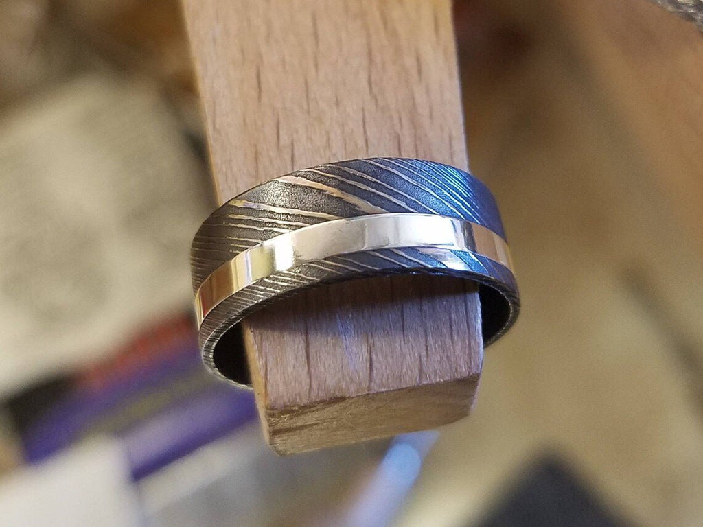 Mens Damascus Steel Wedding Band Damascus Steel Ring