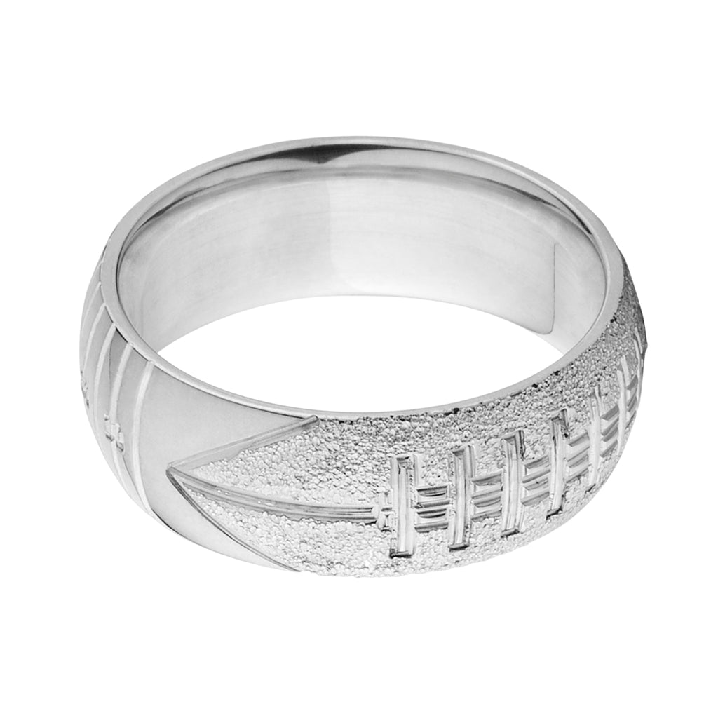 Silver Football Ring - Men's Wedding Bands