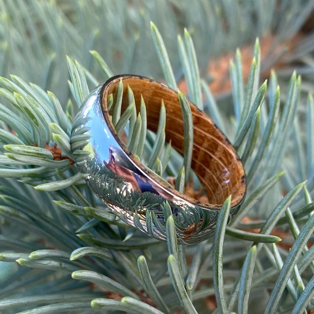 Whiskey Barrel Ring Custom Cobalt Mens Wedding Band