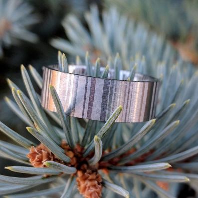 8mm Wide Damascus Steel Wedding Ring USA Made Damascus Bands