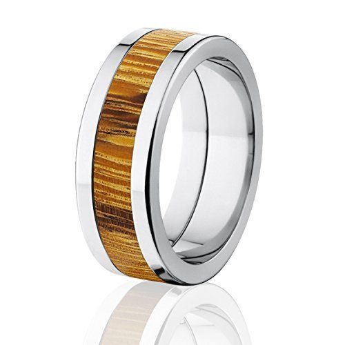 Titanium Marble Wood Rings,  Exotic HardWood Band