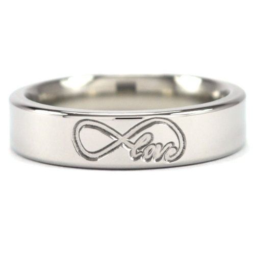 Love Infinity Titanium Ring, 5mm Pipe Cut Band