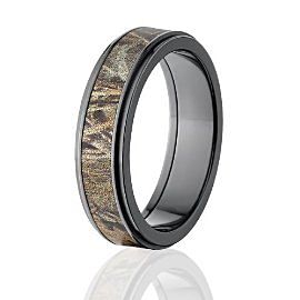 Black Zirconium RealTree Max 4 Camo Rings, Camo Bands