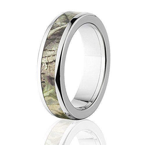 Licensed RealTree Camo Rings, AP Green Camo Wedding Band