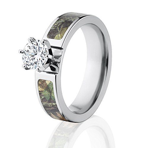 Round CZ Mossy Oak New Break Up Engagement Camo Ring