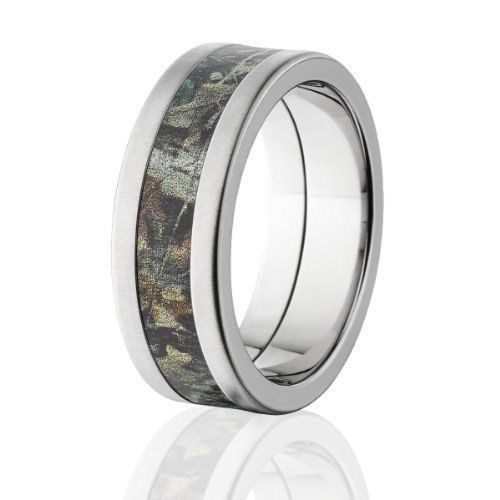 Realtree Aerospace Titanium Rings, Cross Brushed Finish Camo Rings