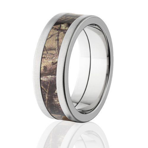 Cross Brush Finish Realtree AP Pattern Rings, Realtree Titanium Ring