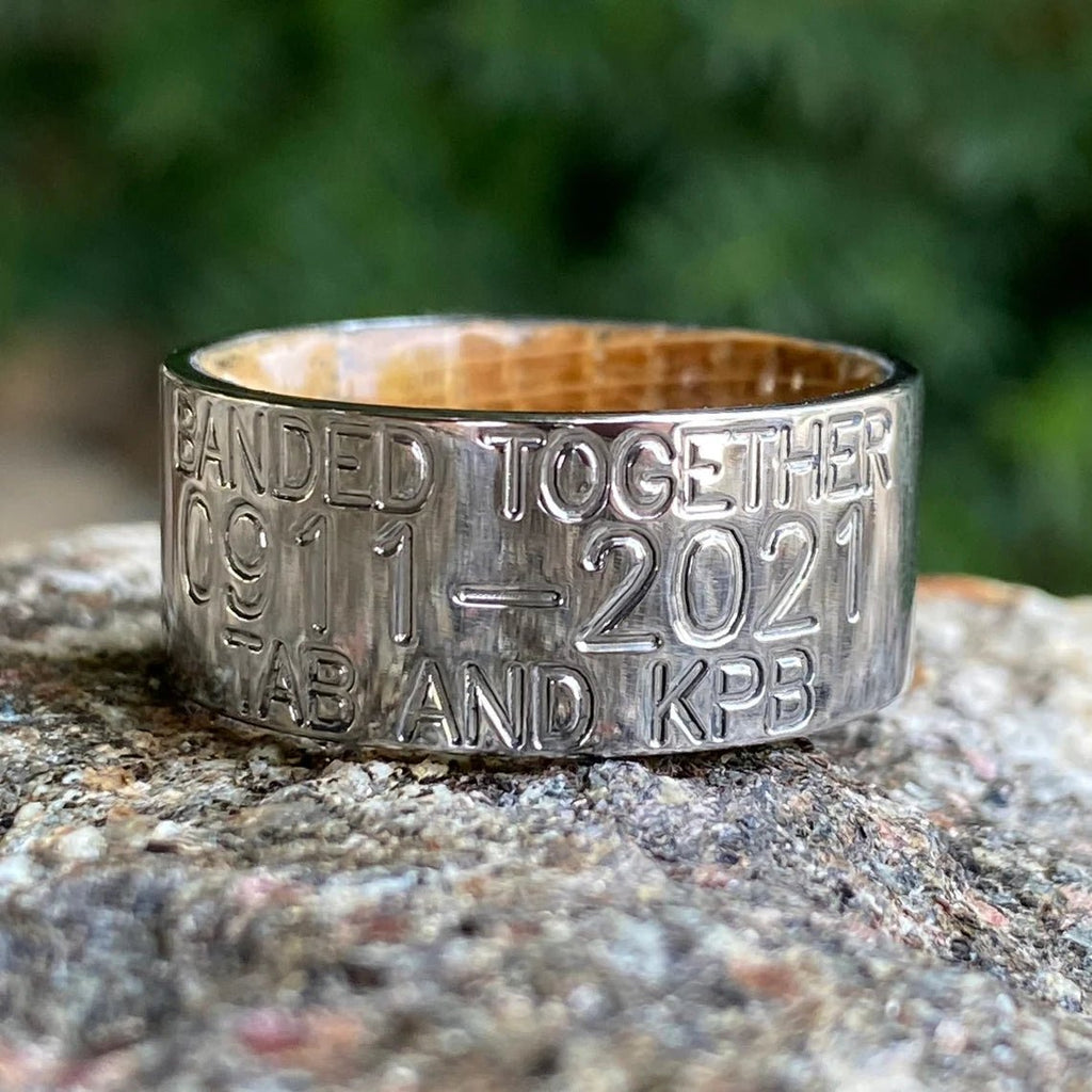 Personalized Duck Band With Whiskey Barrel Sleeve - 10MM