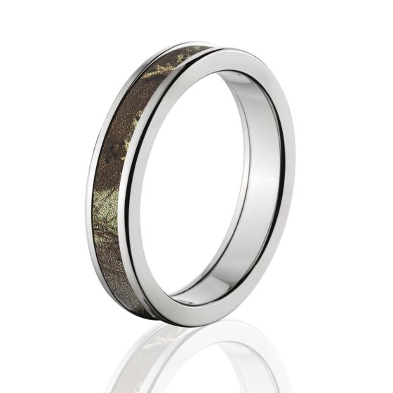 Licensed Realtree Max 1 Camo Rings, Premium High Polish Finish Camo Bands, Cobalt Camo Rings