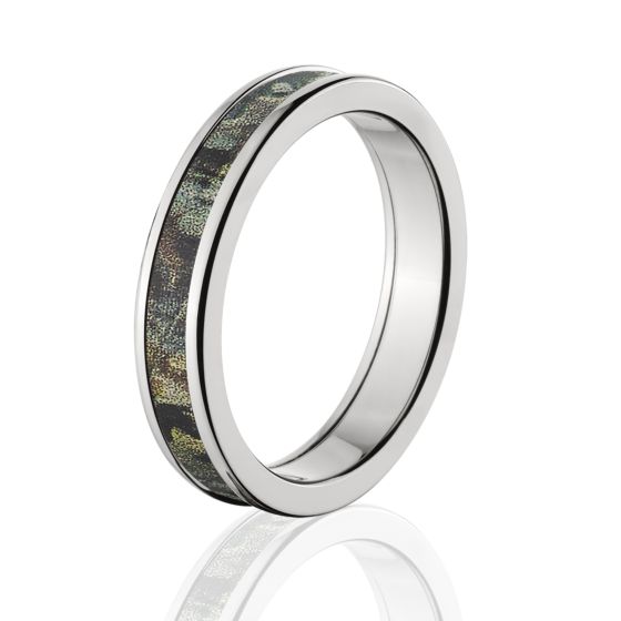 Licensed Realtree Timber Camo Rings, Premium High Polish Finish Camo Bands, Cobalt Camo Rings