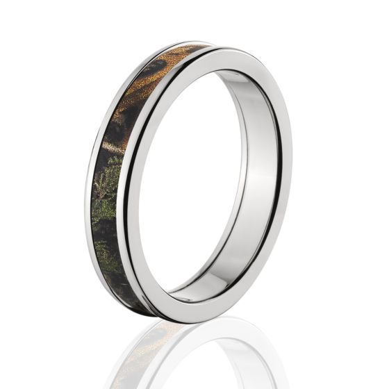 Licensed Realtree Xtra Camo Rings, Premium High Polish Finish Camo Bands, Cobalt Camo Rings