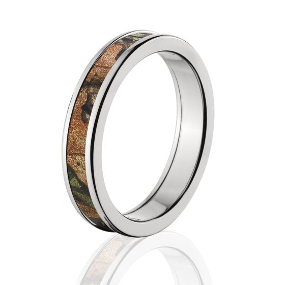 Licensed Realtree Xtra Green Camo Rings, Premium High Polish Finish Camo Bands, Cobalt Camo Rings