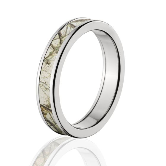 Licensed Realtree AP Snow Camo Ring Made In Durable Cobalt Chrome