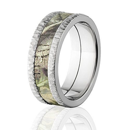 RealTree AP Green Camouflage Treebark Finish Titanium Camo Rings