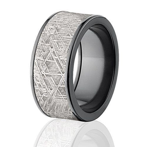 Wide Meteorite Rings (10mm) w/ Comfort Fit, Custom Meteorite Bands