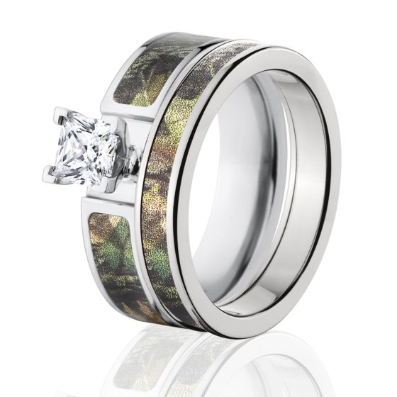 Licensed New Break Up Camo Bridal Set, Womens Camo Ring Sets
