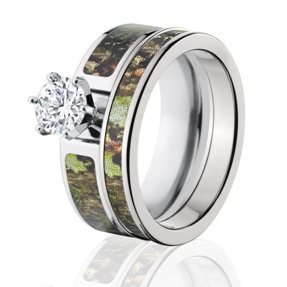 Licensed Mossy Oak Obsession Camo Bridal Set, Womens CZ Camo
