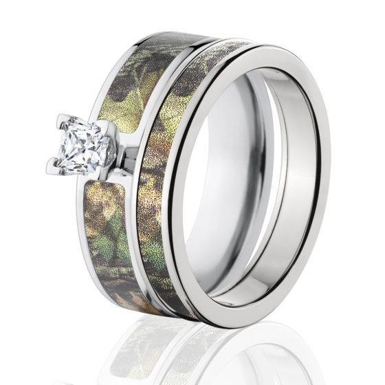 Licensed Mossy Oak New Break Up Camo Bridal Set with CZ