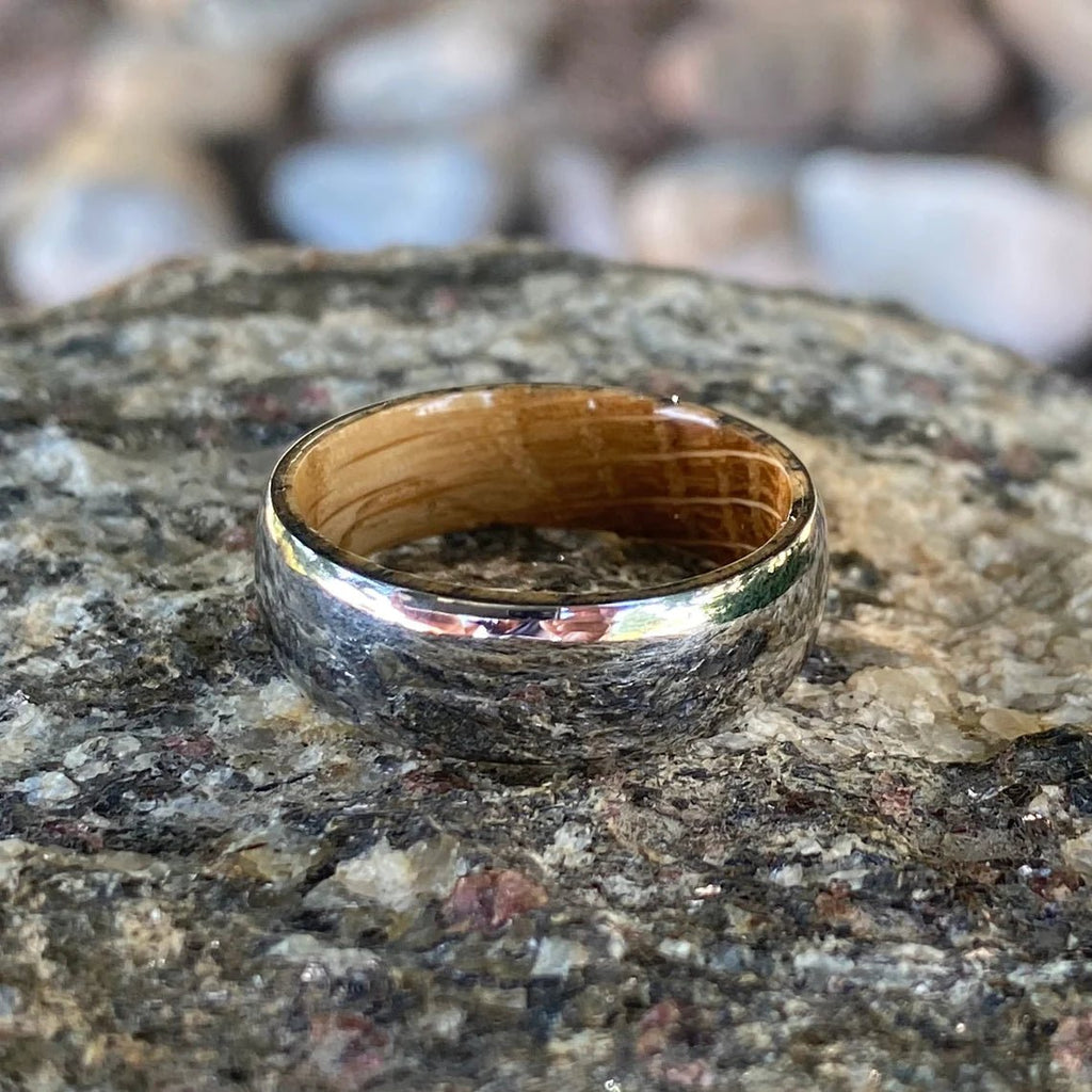 Whiskey Barrel Ring Custom Cobalt Mens Wedding Band