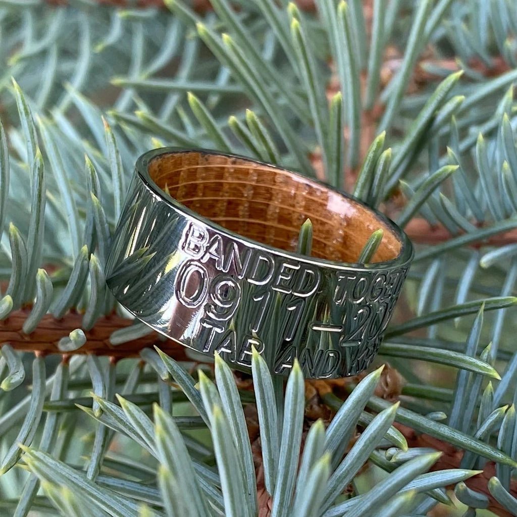 Personalized Duck Band With Whiskey Barrel Sleeve - 10MM