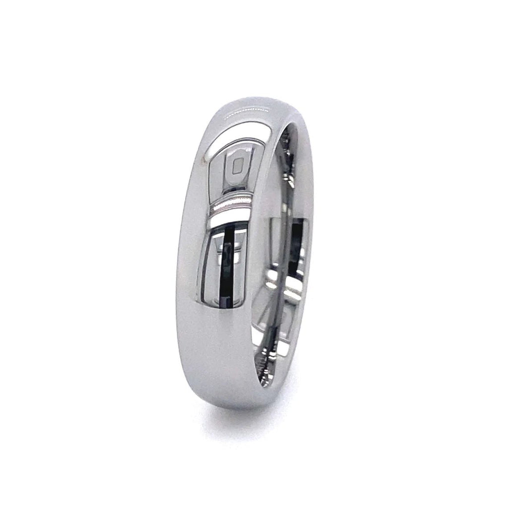 6mm Heavy Tungsten Carbide Men's Ring With High Polish Finish, Half Round Comfort Fit - FREE Personalization