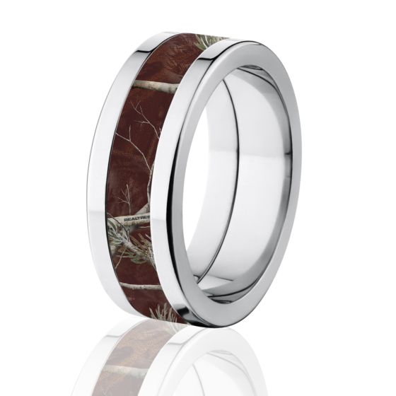 Maroon Realtree AP Camo Rings Titanium Camouflage Bands