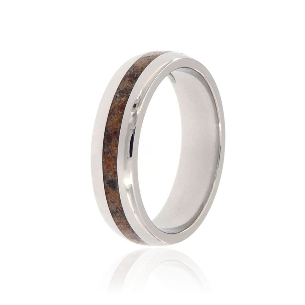 Dinosaur Bone Ring 6mm Wide with Titanium With 2mm Center Dino Groove USA Made