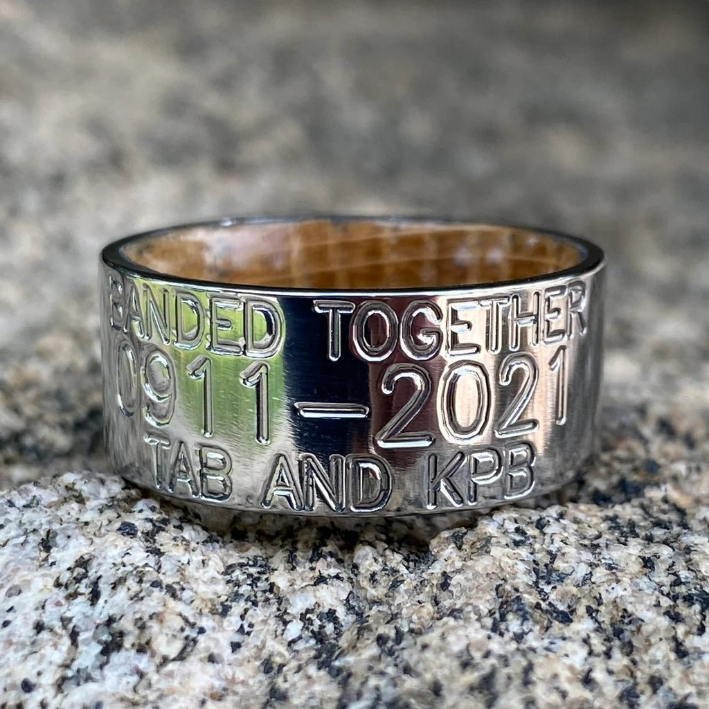 Personalized Duck Band With Whiskey Barrel Sleeve - 10MM