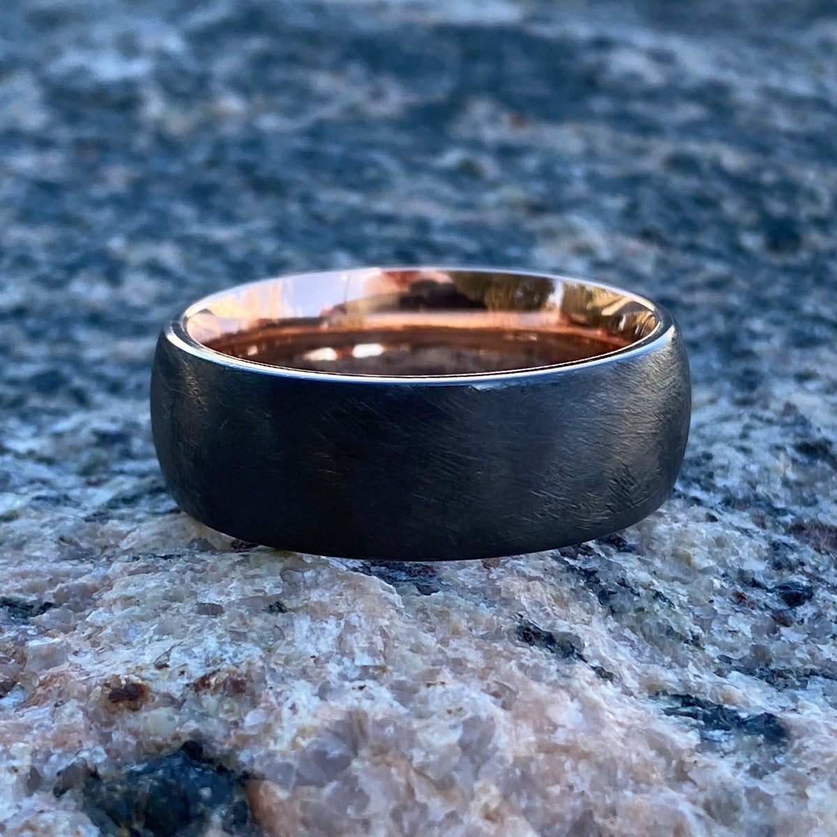 8mm Black Zirconium Mens Ring Mens Wedding Rings Black Ring