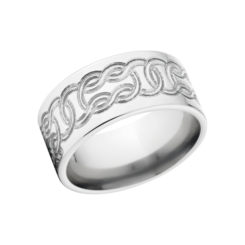 Carved Men's Celtic Rings: Cobalt Chrome Band