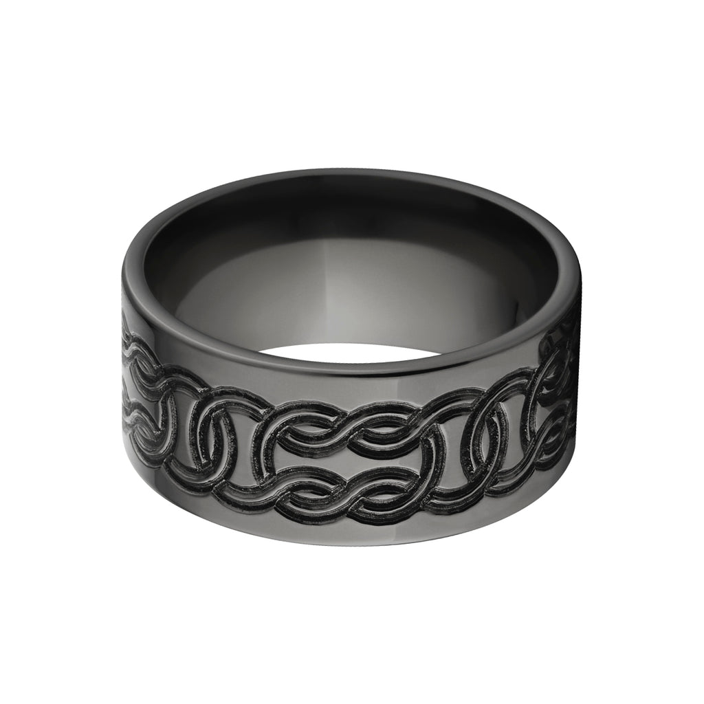 Men's Celtic Ring: Black Zirconium Men's Bands