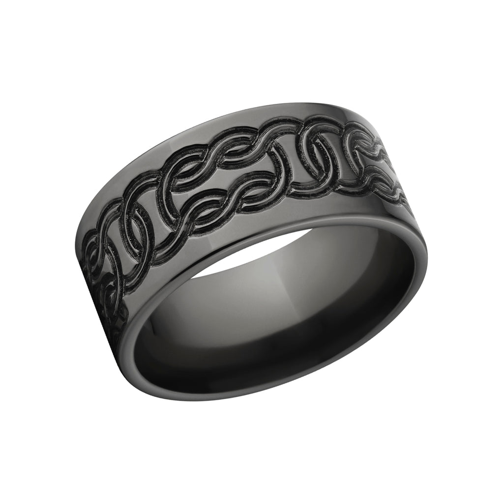 Men's Celtic Ring: Black Zirconium Men's Bands