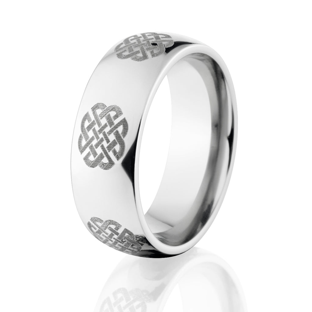 Mens Cobalt Wedding Rings: 8mm Celtic Cobalt Band