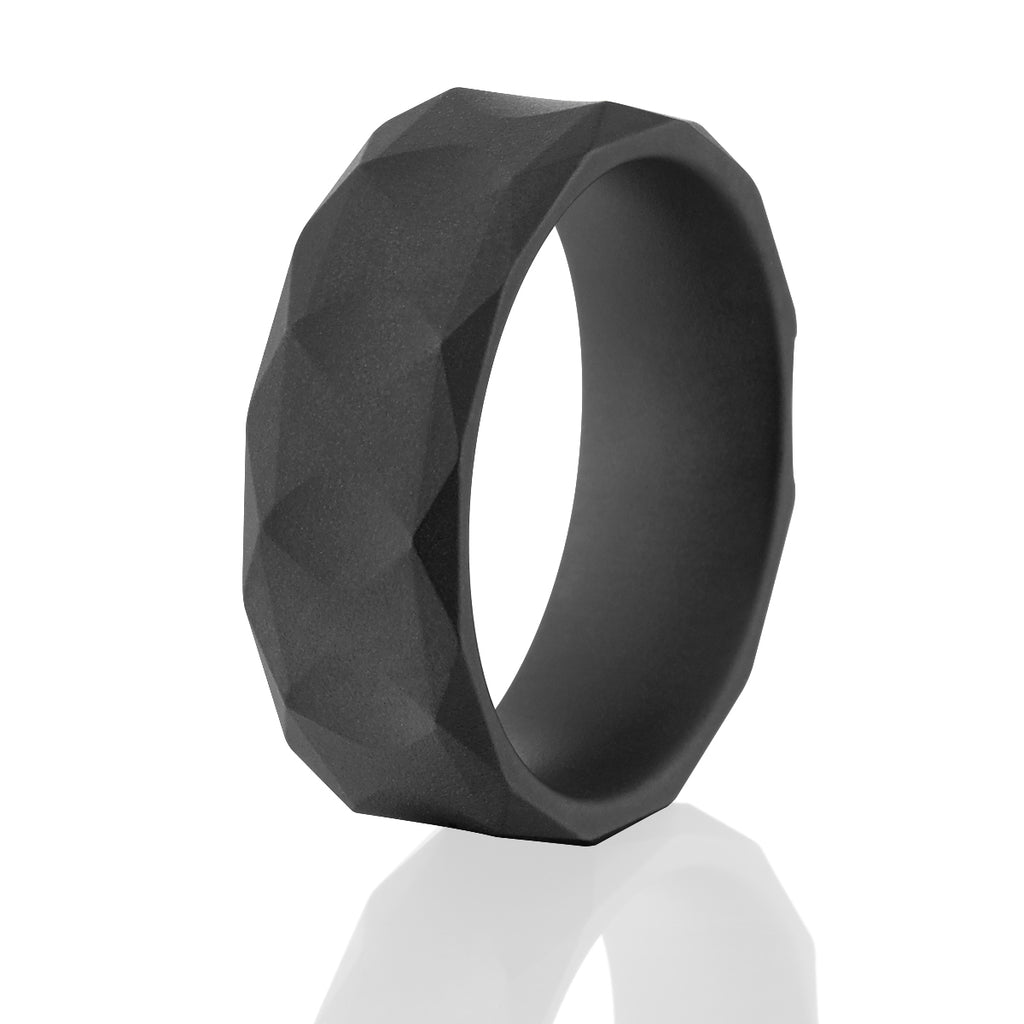 Black Ceramic Ring with Non-reflective Finish - Men's Wedding Bands