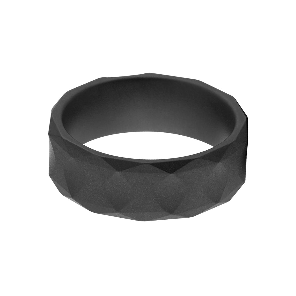 Black Ceramic Ring with Non-reflective Finish - Men's Wedding Bands