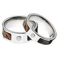 RealTree Xtra Camo Rings, Camouflage Wedding Ring Set, RealTree Xtra Titanium Camo rings w/ Diamonds