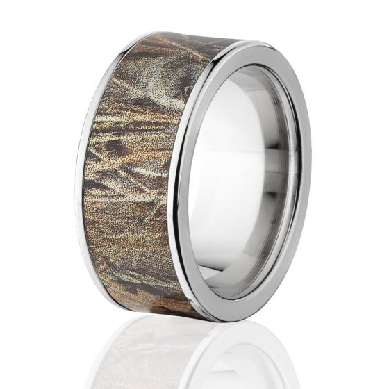 Realtree Max 4 Official 10mm Wide Rings, Titanium Camouflage Ring