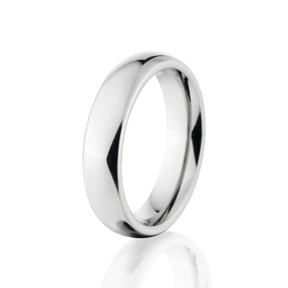 4mm Half Round White Gold Ring, 10k & 14k White Gold Rings, Comfort Fit Bands, USA MADE