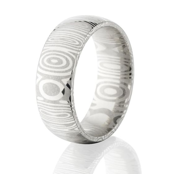 Custom Damascus Steel Bands: 10mm Wide Wedding Ring