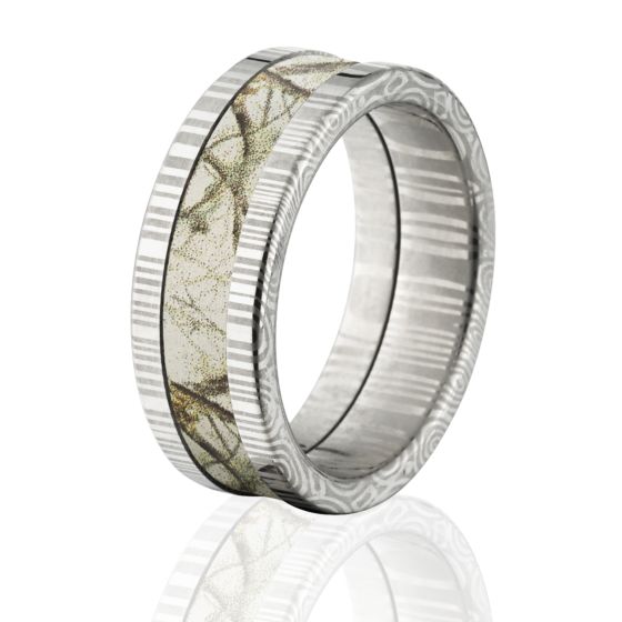Damascus RealTree AP Snow Camo Ring, AP White Camo Bands