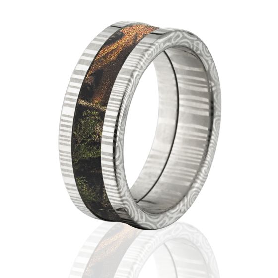 Men's Xtra Camo Rings, Damascus Camo Wedding Band