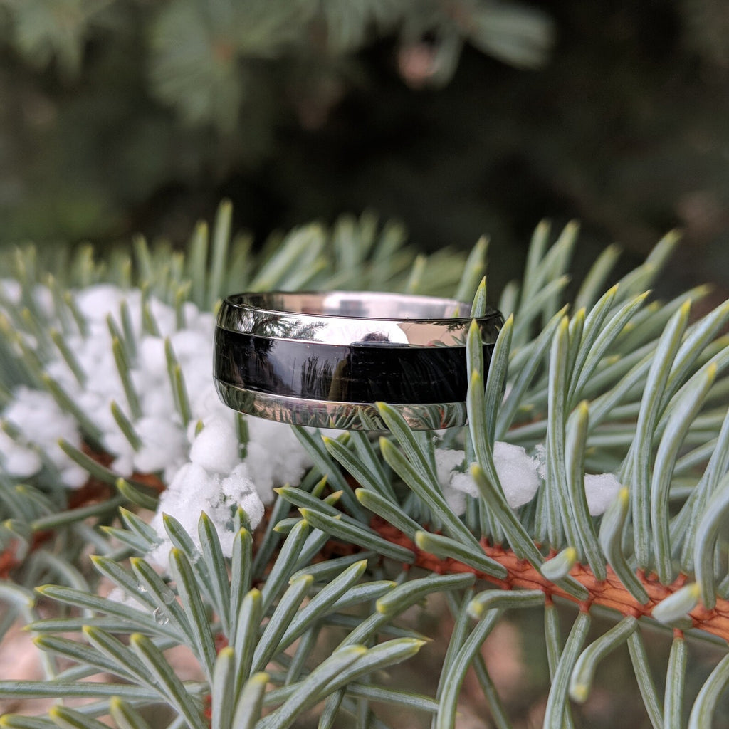 Titanium Fishing Line Ring Custom Made Bands Fly Fishing USA Made To Order Fast Delivery