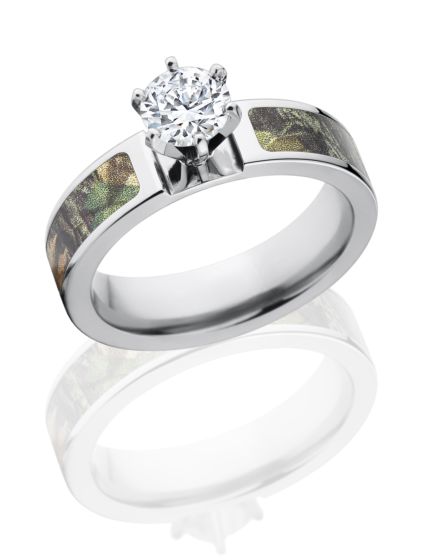 Round CZ Mossy Oak New Break Up Engagement Camo Ring