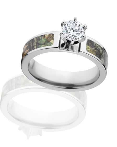 Round CZ Mossy Oak New Break Up Engagement Camo Ring