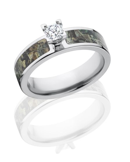 Realtree Camo Bands, Timber Camo Rings w/ 1/2 CTW 14k Prong Setting