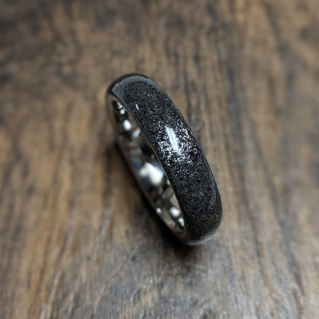 6mm Gibeon Meteorite Wedding Band Stardust Rings - Authentic Genuine Gibeon Meteorite Rings