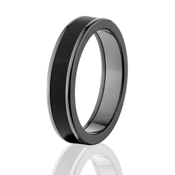 Black Thin Wood Rings, African BlackWood Wedding Band
