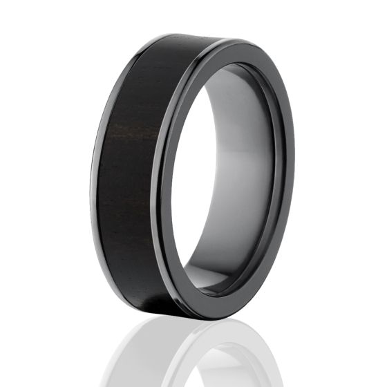 African Wood Rings, Men's Black Wedding Bands