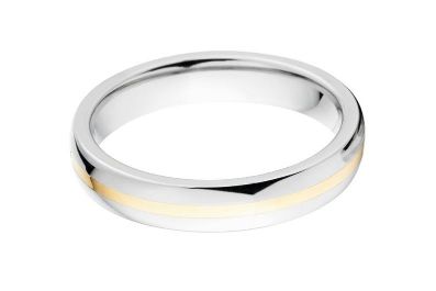 14k Inlay Half Round Style w/Polish Finish, Cobalt Chrome Ring